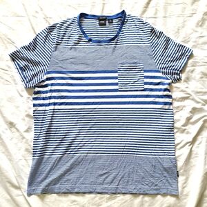 Hugo Boss | Blue & white striped regular fit ment short sleeve t shirt